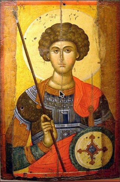 A 14th-century Byzantine icon of the Holy Great Martyr George